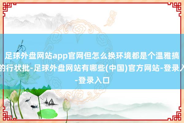 足球外盘网站app官网但怎么换环境都是个温雅搞钱的行状批-足球外盘网站有哪些(中国)官方网站-登录入口