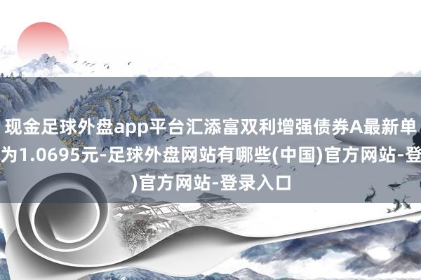 现金足球外盘app平台汇添富双利增强债券A最新单元净值为1.0695元-足球外盘网站有哪些(中国)官方网站-登录入口