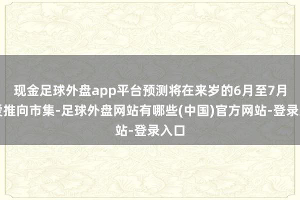 现金足球外盘app平台预测将在来岁的6月至7月厚爱推向市集-足球外盘网站有哪些(中国)官方网站-登录入口